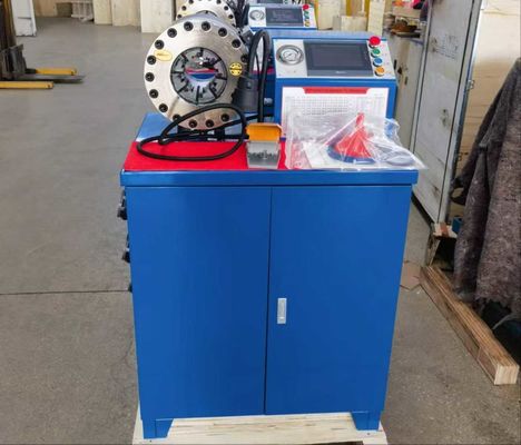 Η Siemens Touch Screen 2 Inch High Model Blue Color 10 Dies Hose Crimper / Rubber Hose Crimping Machine Αξιόπιστη απόδοση με δύναμη 600T