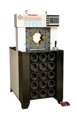 Εξαιρετικό Πάχος 3 Ίντσες Με 15 Κόπτες 6-76mm Μαύρο Χρώμα Μηχανή Πρεσαρίσματος Σωλήνων AC Με Εργαλεία Καλουπιών Γρήγορης Αλλαγής Αντέχει Ταχύτερη Δύναμη Πρεσαρίσματος 650T Υδραυλικός Πρεσαριστής Σωλήνων