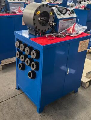 Μπλε Ηλεκτρική 600T Crimping Force Rubber Hose Crimping Machine με εμβέλεια 6-51mm και 10 εναλλάξιμα πριόνια