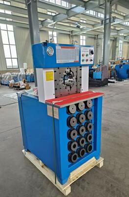 Καλή τιμή. 3′′ Super Thickness Model Button Control Hydraulic Hose Crimping Machine με 6-76mm Crimping Range Μπλε χρώμα Μεγαλύτερη δύναμη πίεσης και 165mm Max άνοιγμα 15 πόντων σε απευθείας σύνδεση